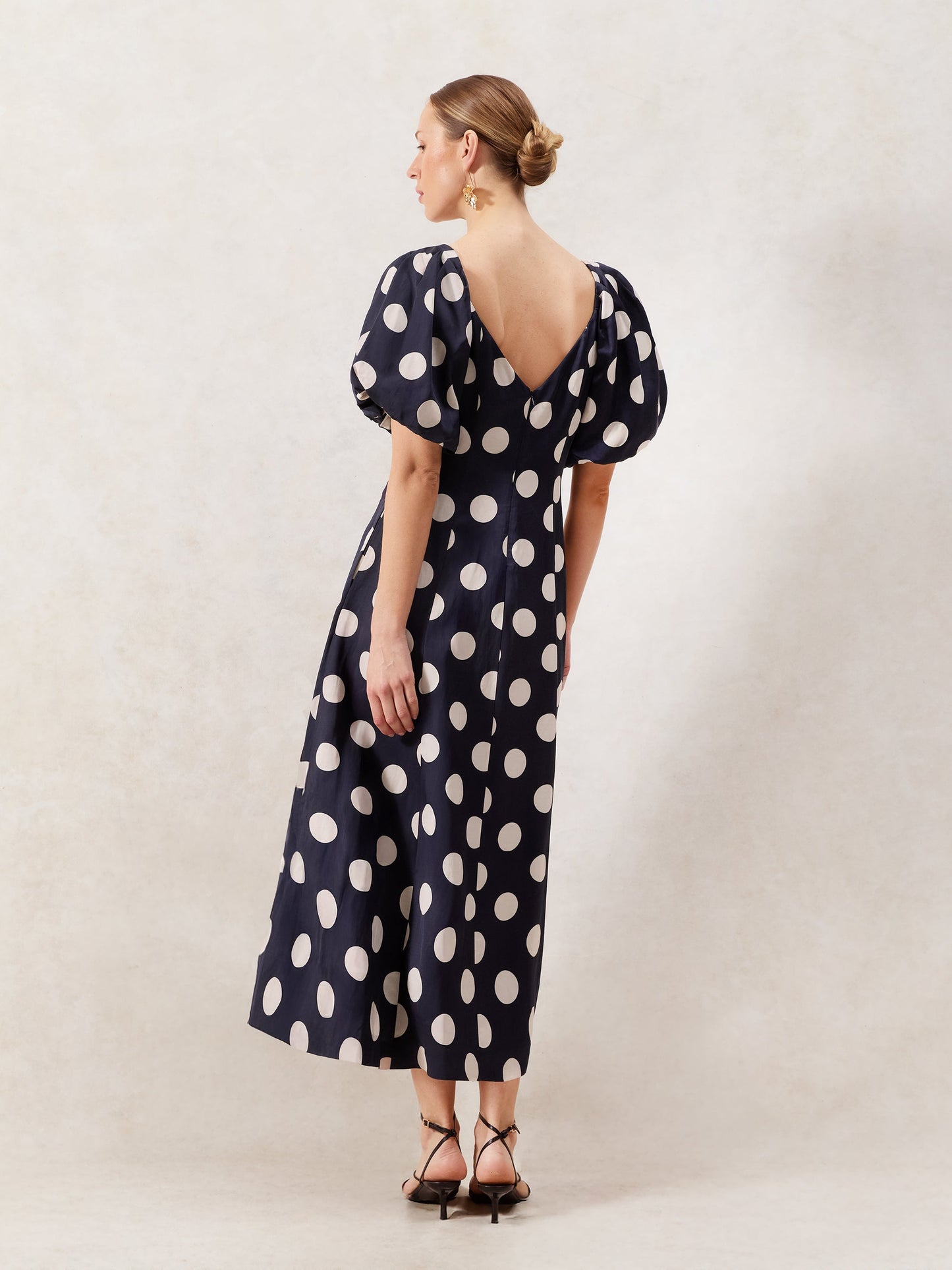 Yasmin Ink Spot Puff Sleeve Dress